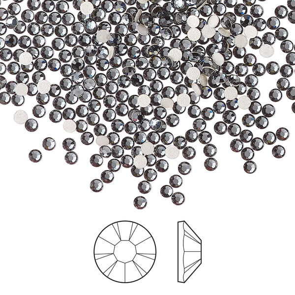 Flat back 1440pk light graphite foil back, Preciosa MAXIMA Czech crystal hotfix rhinestone 1.9-2.1mm chaton rose round SS6 image number 0