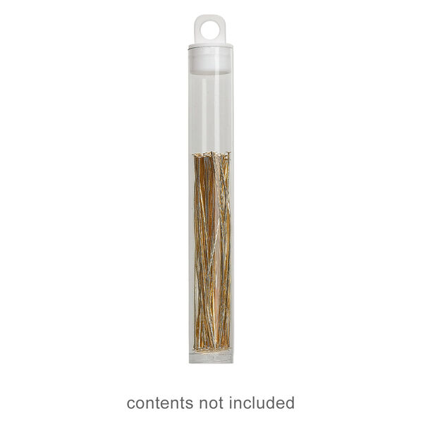 Vial, plastic, clear and white, 4 x 9/16 inch cylinder with hang tab. Sold per pkg of 10. image number 0
