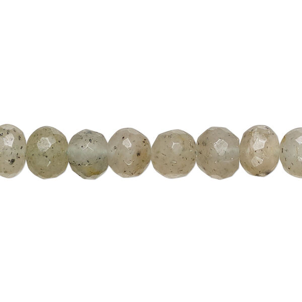 Bead, moss golden beryl (natural/heated), light, 7x5mm-8x6mm hand-cut faceted rondelle, C- grade, Mohs hardness 7-1/2 to 8. Sold per 14-inch strand, approximately 55 beads. image number 0