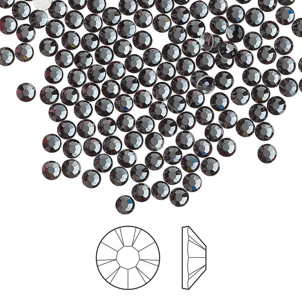 Flat back 144pk light graphite foil back, Preciosa MAXIMA Czech crystal hotfix rhinestone 2.7-2.9mm chaton rose round SS10 image number 0