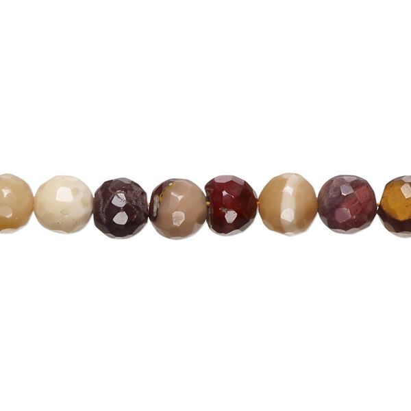 Moukaite jasper 1pkg1, hand-cut faceted round bead natural 8 inch 6-7mm image number 0