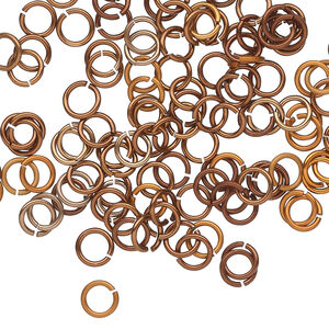 Jump ring 1pkg100 aluminum, 5mm round, 20 gauge / 3.1mm inside diameter / copper