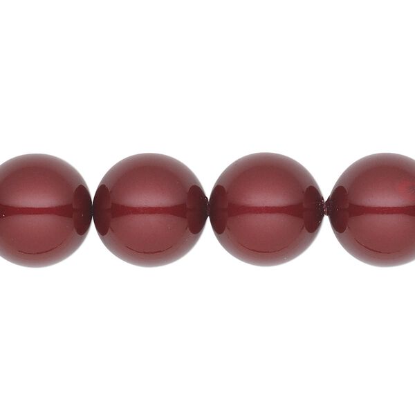 Pearl 10pk bordeaux, Crystal Passions® 12mm round 5810 image number 0