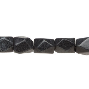 Blackstone 1pkg1, 4-sided rectangle bead, 15 inch 10x8mm-11x9mm