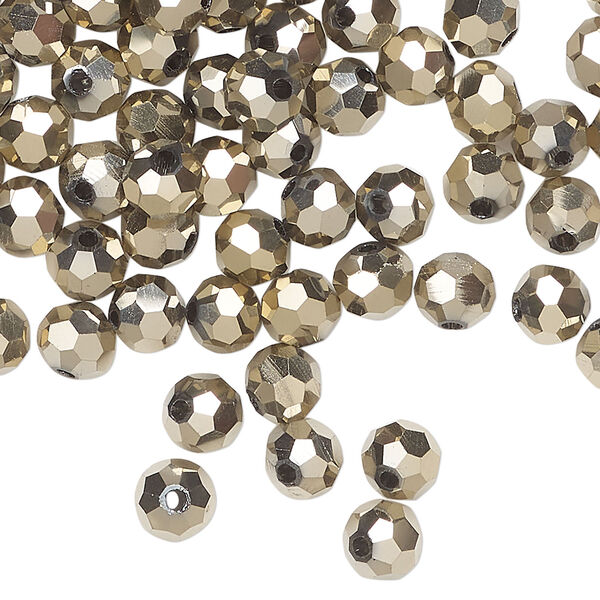 Bead 144pk opaque crystal aurum 2X, Celestial Crystal&reg; 6mm round image number 0