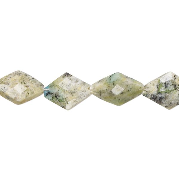 K2 "jasper" 1pkg1, hand-cut faceted puffed diamond bead natural 8 inch 12x9mm-13x10mm image number 0