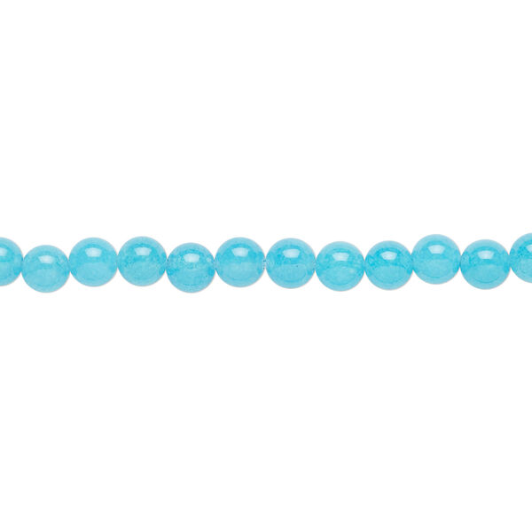 Quartz 1pkg1, round bead, 14 inch dark aqua blue 4-5mm image number 0