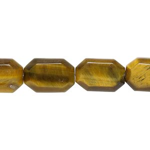 Tigereye 1pkg1, faceted octagon bead natural 15.5-16 inch 15x10mm