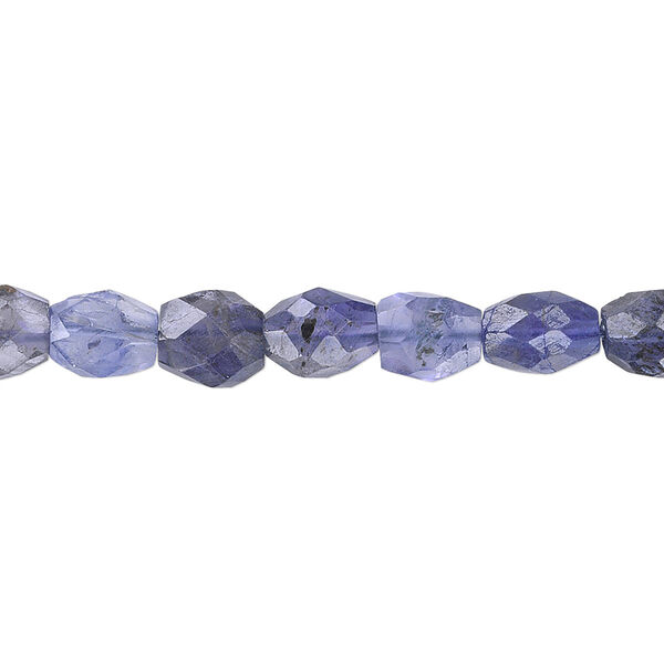 Bead, iolite (dyed), 7x5mm-9x6mm hand-cut faceted oval, C grade, Mohs hardness 7 to 7-1/2. Sold per 15-1/2" to 16" strand. image number 0