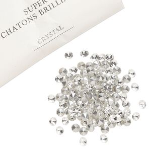 Chaton 1440pk crystal foil back, vintage Preciosa Czech crystal rhinestone 6.14-6.32mm round SS29