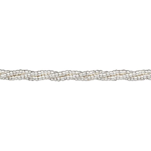 Bead, Hill Tribes, sterling silver, 1mm round tube. Sold per 8-inch strand, approximately 240 beads. image number 0