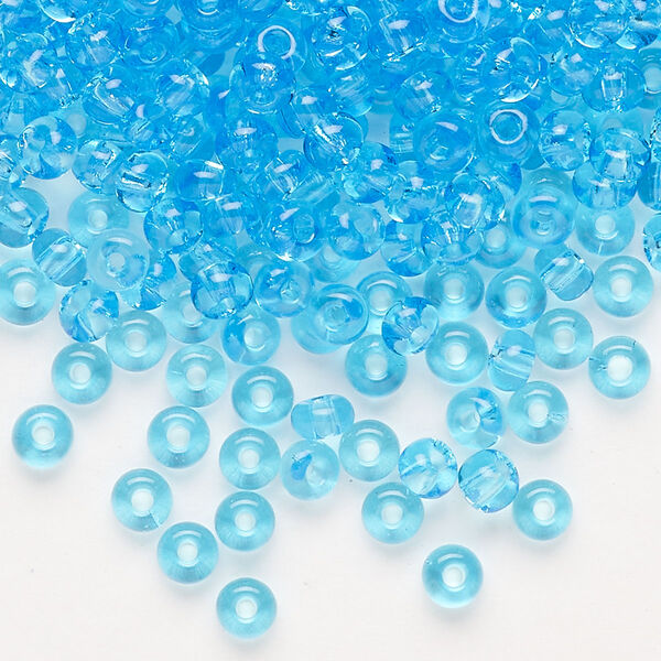 Seed bead, Preciosa Ornela Czech glass, pkg/50g, #6 rocaille, transparent sky blue, (60010). image number 0