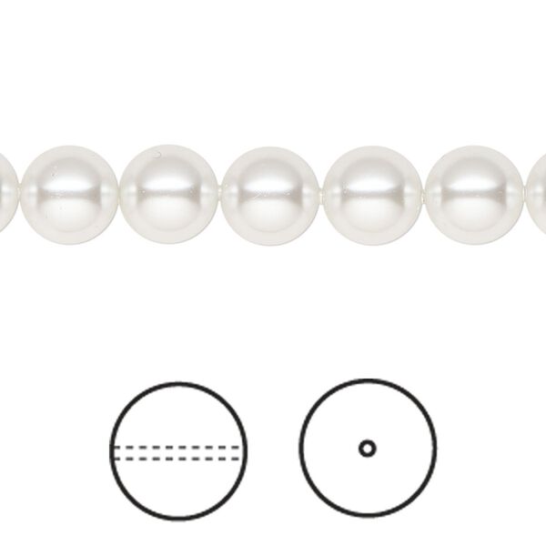 Pearl 50pk moonlight, Crystal Passions® 8mm round 5810 image number 0