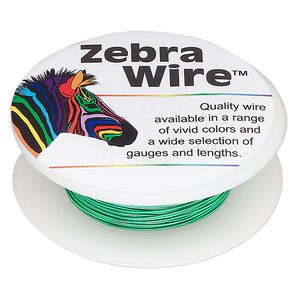 Wire, Zebra Wire™, color-coated copper, pale green, 24 gauge. Sold per 20-yard spool.