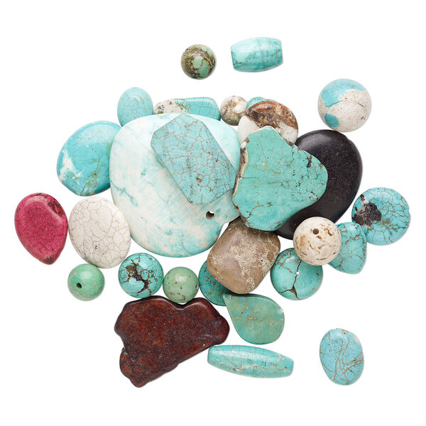Magnesite 1pkg1, mixed shape focal / drop 1/2 lb mix 10mm-50x50mm image number 1