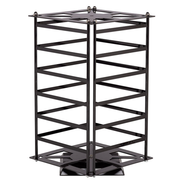 Display, acrylic, black, 17.25 x 9.75 x 9.75 inch revolving square. Sold individually. image number 0