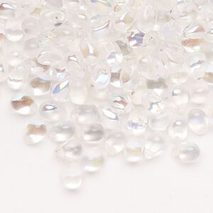 Bead glass 216pk 6x2mm teardrop, translucent clear AB