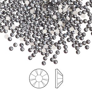 Flat back 1440pk light graphite foil back, Preciosa MAXIMA Czech crystal hotfix rhinestone 1.9-2.1mm chaton rose round SS6