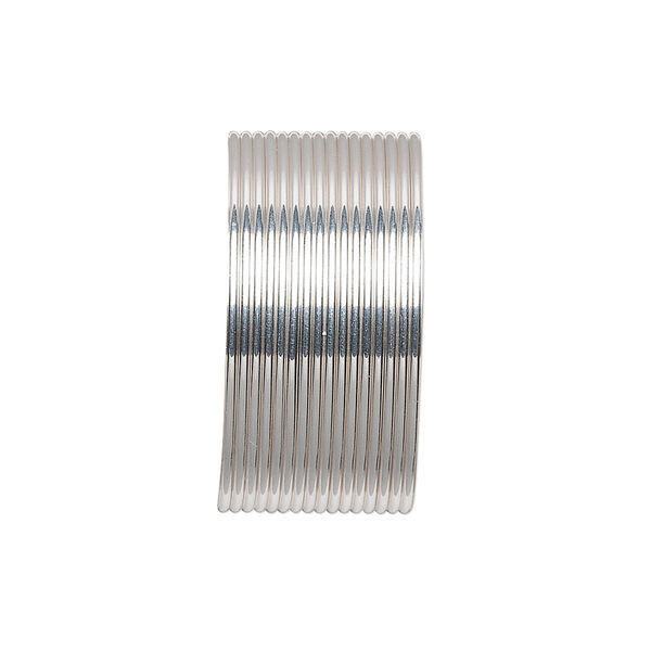 Wire, sterling silver, dead-soft, half-round, 20 gauge. Sold per pkg of 5 feet. image number 0