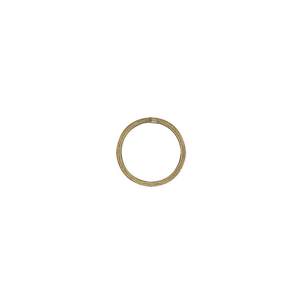 Jump ring, antique gold-plated brass, 10mm soldered round, 8.3mm inside diameter, 20 gauge. Sold per pkg of 100. image number 0