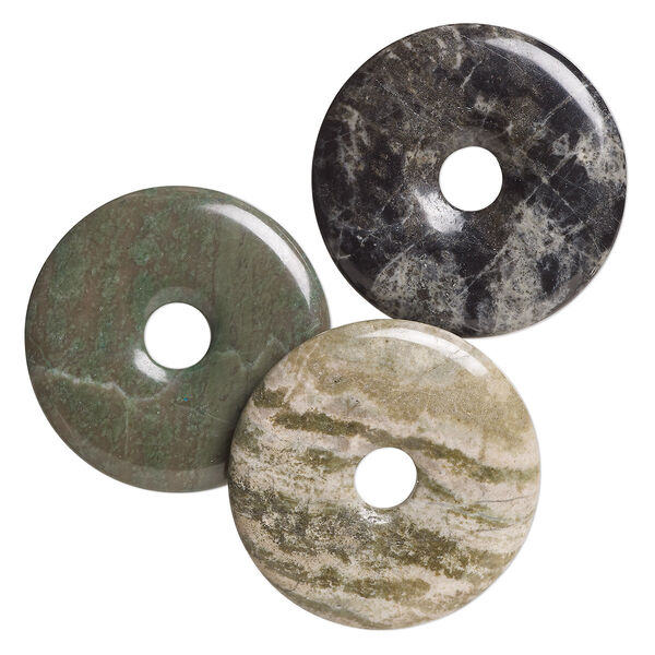 Multi-jasper 1pkg3, undrilled donut focal natural 49-51mm image number 0