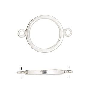 Link, Hill Tribes fine silver, 27x19mm smooth round. Sold individually.