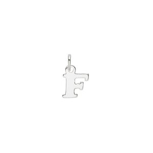 Charm, sterling silver, 7mm single-sided block alphabet letter "F." Sold individually.