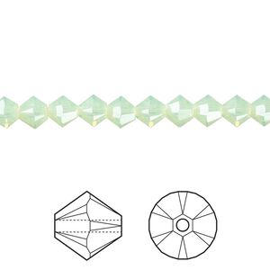 Bead 24pk chrysolite opal, Crystal Passions® 5mm bicone 5328