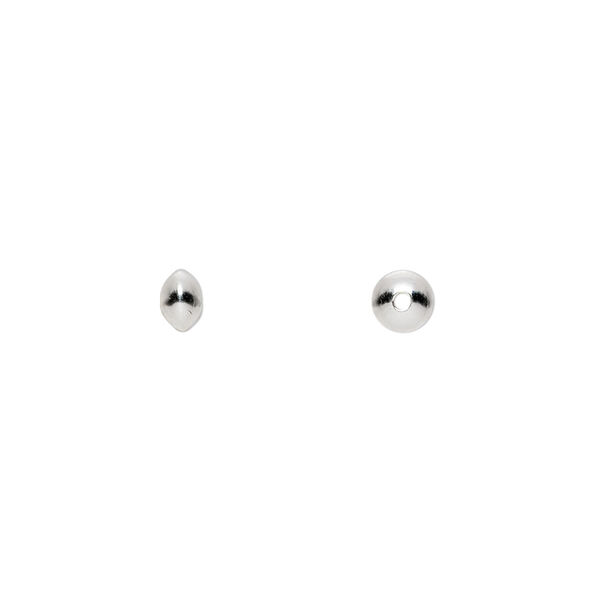 Bead, sterling silver, 5x3mm smooth saucer. Sold per pkg of 10. image number 0