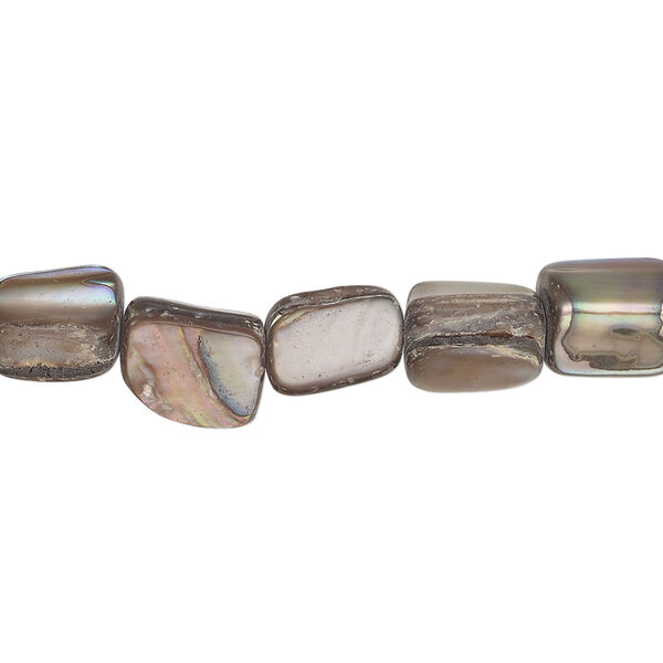 Mother-of-pearl shell 1pkg1, triangle tube bead 15 inch silver 6x6mm-10x10mm image number 0