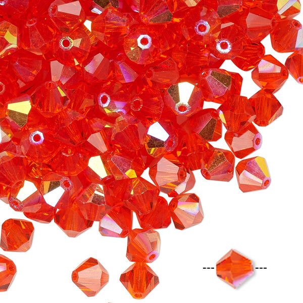 Bead 24pk hyacinth AB, Preciosa Czech crystal 6mm bicone image number 0