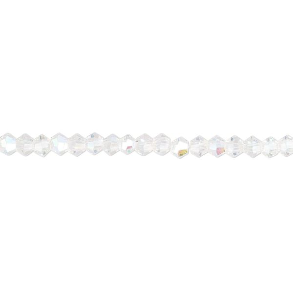 Bead 1pk 16 facets translucent clear AB, Celestial Crystal® 3mm bicone 15.5-16 inch image number 0