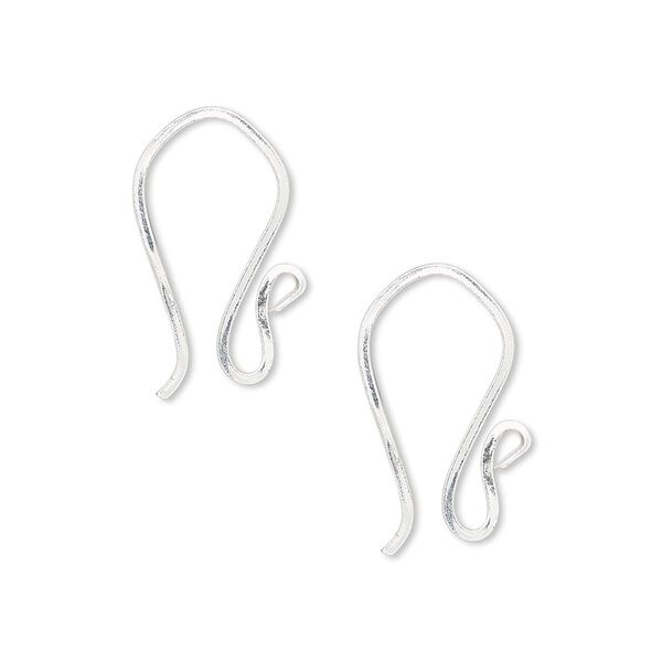 Ear wire fishhook 1pkg10 sterling silver-filled, 19mm flat / open loop / flat wire, 20 gauge 5 pair image number 0