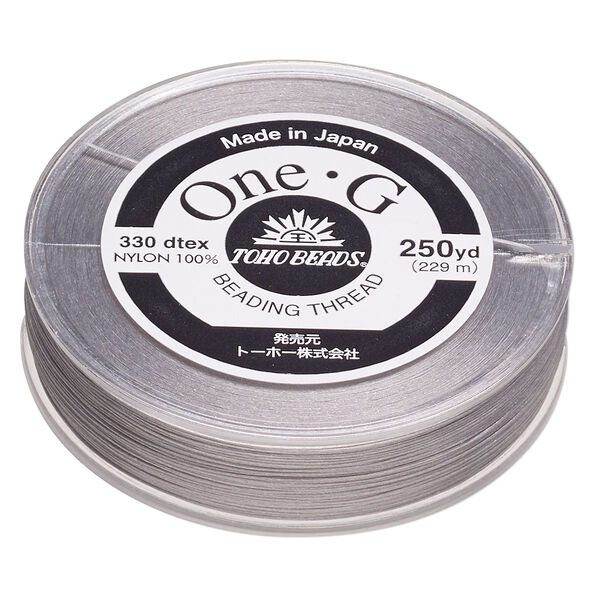 Thread, One-G™, nylon, pkg/250 yards, light grey, size 0. image number 0