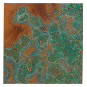 Sheet, Lillypilly, copper, verde patina, 3-inch single-sided square, 36 gauge. Sold individually.
