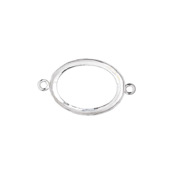 Link, fine silver, 19x14mm open-back oval with 18x13mm oval bezel cup setting. Sold individually. image number 0