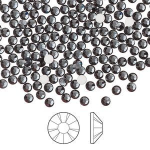 Flat back 144pk light graphite foil back, Preciosa MAXIMA Czech crystal rhinestone 2.7-2.9mm chaton rose round SS10