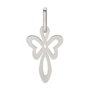 Pendant, Everyday Jewelry, stainless steel, 28x17.5mm butterfly. Sold Individually.