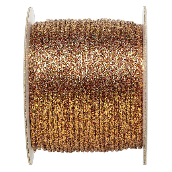Cord, Satinique™, satin, metallic copper, 2mm. Sold per 432-foot spool. image number 0