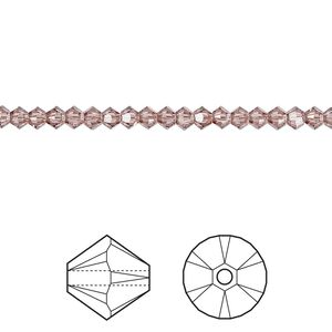 Bead 48pk blush rose, Crystal Passions® 3mm bicone 5328