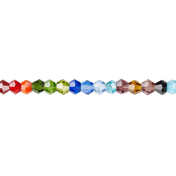 Bead 1pk opaque to transparent mixed colors, Celestial Crystal® 4mm bicone 15.5-16 inch image number 0