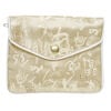 Pouch 1pkg3 silver-finished steel and rayon brocade, multicolored, 4.75x4-inch floral pattern. image number 1