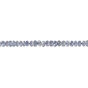 Tanzanite 1pkg1, hand-cut faceted rondelle bead 14 inch 2x1mm-3x2mm