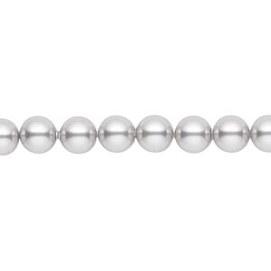 Pearl 50pk light grey, Crystal Passions® 6mm round 5810