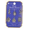 Charm mix, antique silver-finished "pewter" (zinc-based alloy), mixed sizes and shapes, single-sided. Sold per pkg of 6. image number 0