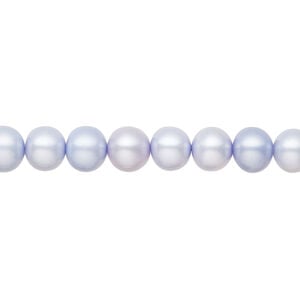 Freshwater pearl 1pkg1, semi-round, 15 inch light blue 6-7mm cultured