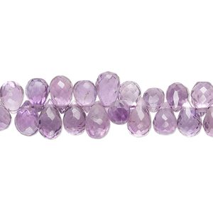 Amethyst 1pkg1, hand-cut top-drilled faceted teardrop bead natural 8 inch 6x5mm-8x5mm