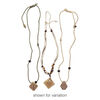 Necklace mix, ceramic / wood / cotton (dyed), multicolored, 12x12mm-60x34mm multi-shape, adjustable from 16-28 inches with macramé knot. Sold per pkg of 3. image number 2