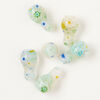 Bead, millefiori glass, clear and multicolored, 17x10mm-19x11mm half-drilled vase. Sold per pkg of 6. image number 0