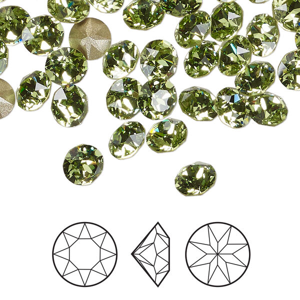 Chaton 288pk peridot foil back, Swarovski® ReCreated™ 6.14-6.32mm round SS29 1088 image number 0